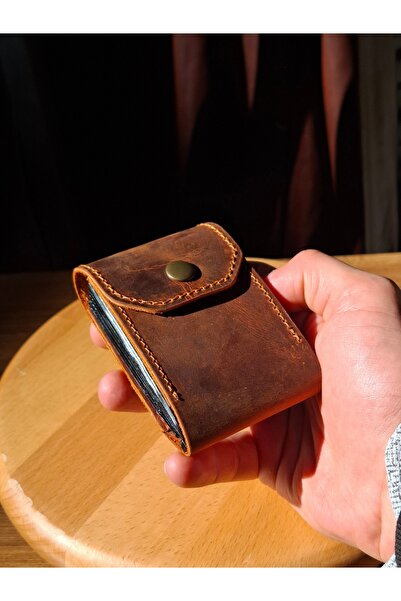 MAT Deri Turuncu 10 Kartlık Bölmeli Akordiyon Kredi Kartlık Hakiki Deri Mini ...