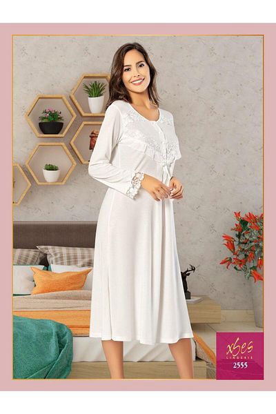 Xses Women's Long Sleeve Maternity Nightgown 2555 V25005