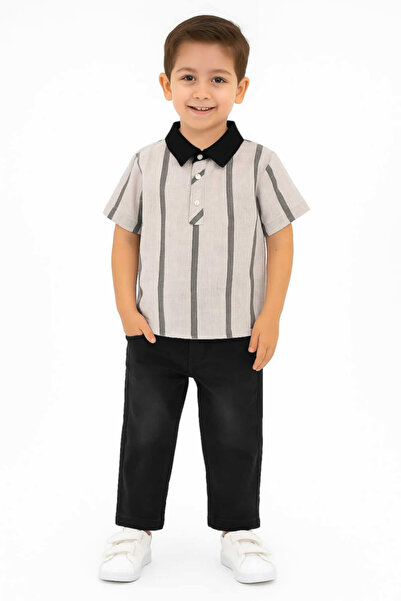 Babyboy Літній костюм з сорочкою та штанами в смужку