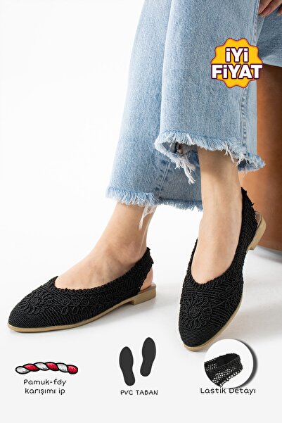 sandaletto Luneta kadın hasır örgü sandalet