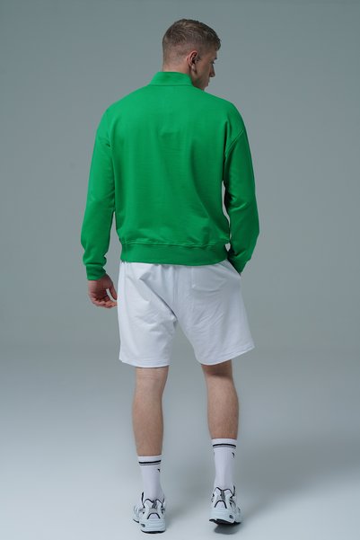 George Phoenix Daily Core - Green Half Zipper Cotton Men's Oversize Sweatshirt