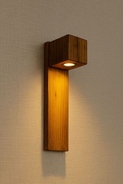 Aysem Wood Duvar Apliği Yansıtma Tasarımlı Çift Yönlü Ahşap Salon Hol Cafe Otel Duvar Apliği