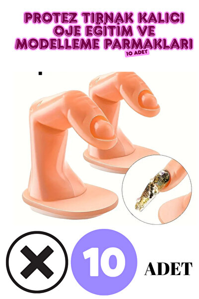 alaraycosmetics Protez Tırnak Eğitim Parmağı 10'lu