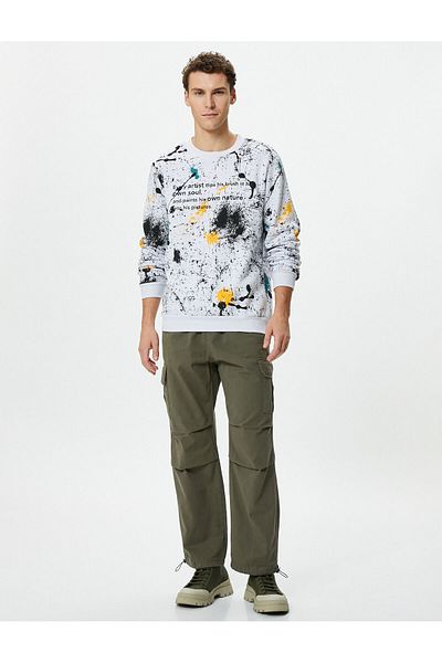 Koton Parachute Trousers Loose Cut With Stopper Cargo Pocket Detail