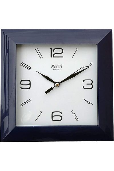 ajanta Step Movement Wall Clock – Round – Silent Quartz – Black Frame – Ideal for Any Room