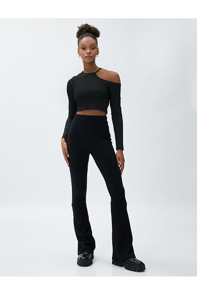 Koton Spanish Leg Leggings Trousers Ribbed