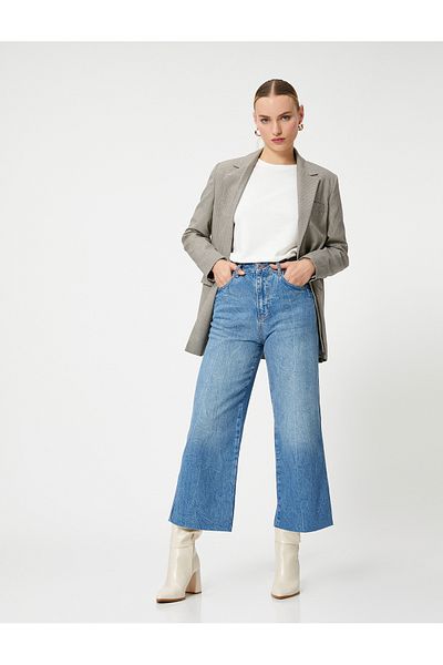 Koton Надзвичайно широкі джинси з укороченими штанинами Bianca Crop Jean