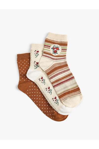 Koton Опаковка от 3 чорапа Многоцветни цветя