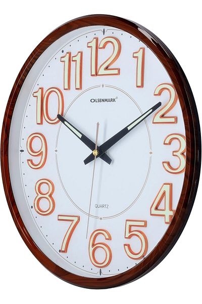 Olsenmark Wall Clock - Large Round Wall Clock, Modern Design - Easy To Read - Round Decorative Wall