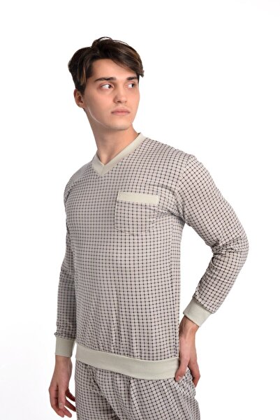 AYSUN TEKSTİL Ποιοτικό Vyaka Πλεκτό Ύφασμα Ανδρικές Πιτζάμες με μανσέτες στη μέση και στο πόδι