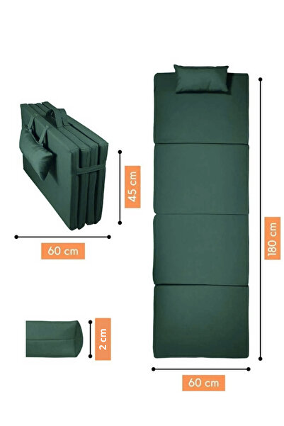 Reyo Taşınabilir Katlanır Su Geçirmez Plaj Havuz Şezlong Minderi Kamp Yatağı Çadır Matı Yeşil