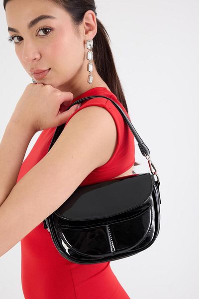 Addax Patent Leather Mini Hand and Shoulder Bag - Ç2111-g11