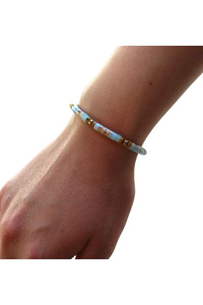 DEHNA Natural Agalmatolite Stone Handmade Bracelet |   Stabilizer and Calmness Supporting Design