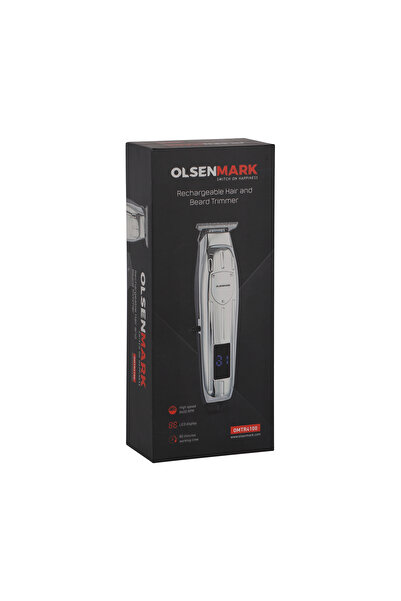 Olsenmark Cordless Hair & Beard Trimmer – Acute Angle Blade, 90 Min Runtime, LED, USB, Compact Design
