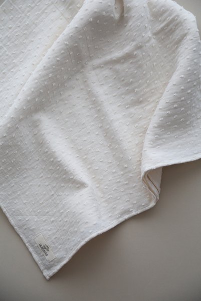BabyKAR Pompom Muslin Cover 100% Cotton -Ecru