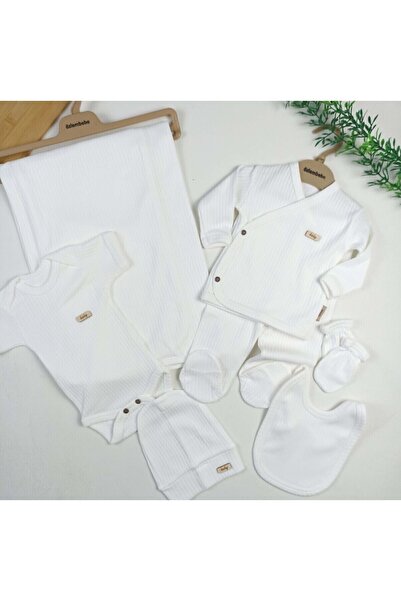 BYS TİCARET % 100 Organik Pamuklu 7'li Kız-Erkek Bebek Hastane Çıkış Seti / A...