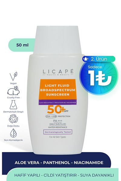 Licape 50 ml Sun Cream - High Protection, Water Resistant, Suitable for All Skin Types