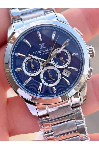 Daniel Klein Special Leather Boxed Steel Cord Internal Functions Active 3 Atm Water Resistant Men's Wrist Watch