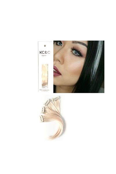 keep calm Platinum Blonde Highlights Hair Extension Clip-In