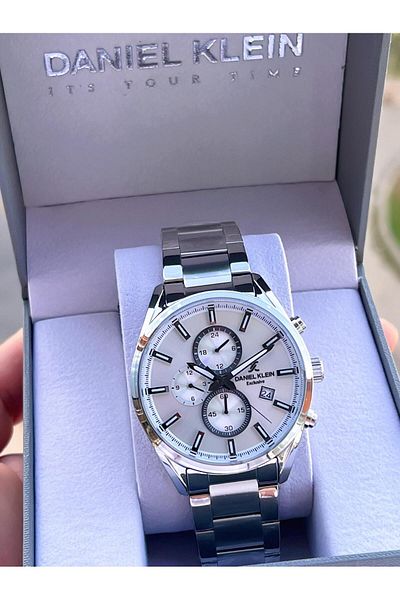 Daniel Klein Special Leather Boxed Steel Cord Internal Functions Active 3 Atm Water Resistant Men's Wrist Watch
