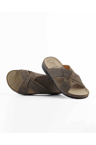 Tigerline Ανδρικές παντόφλες Tl084 Mink (ΚΑΦΕ) Mikanos Summer House & Outdoor Slippers