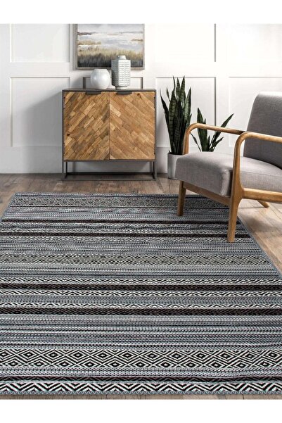 Serteks Kilim Desenli Halı Dokuma Taban Dekoratif Şönil Salon Oturma Odası Mu...