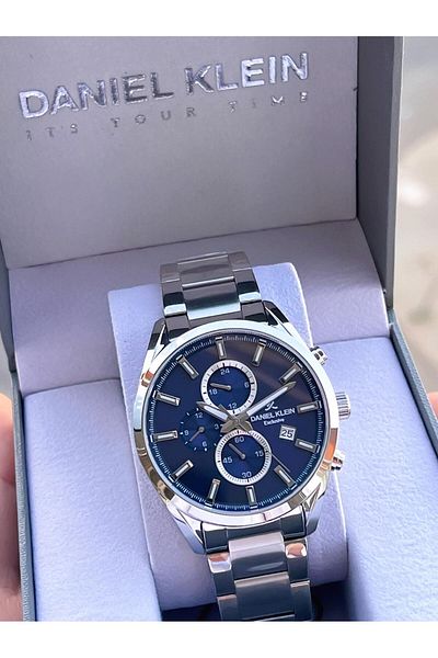 Daniel Klein Special Leather Boxed Steel Cord Internal Functions Active 3 Atm Water Resistant Men's Wrist Watch