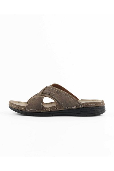 Tigerline Ανδρικές παντόφλες Tl084 Mink (ΚΑΦΕ) Mikanos Summer House & Outdoor Slippers