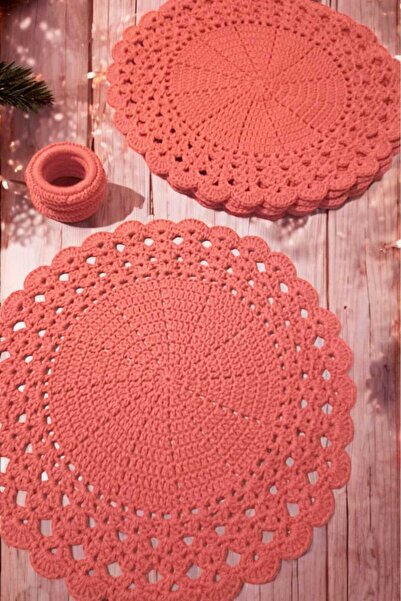 Örgü Sanatı Örgü Cotton Makrome 6 Kişilik Supla Takımı