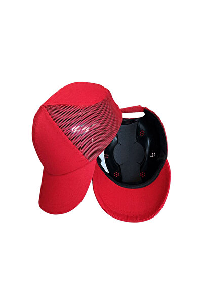Yıldırımlar Giyim Darbe Emici Şapka Fileli Kırmızı Standart