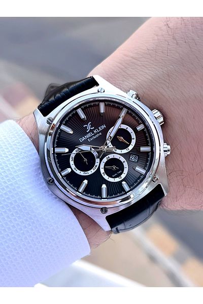 Daniel Klein Special Boxed Groom's Watch Leather Band 30 Mt Water Resistant Inner Functions Active Men's Wristwatch
