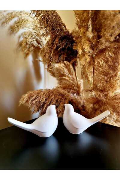 Dekor 10*6 cm Dekoratif Kuş - Beyaz & Dekoratif Obje & Biblo