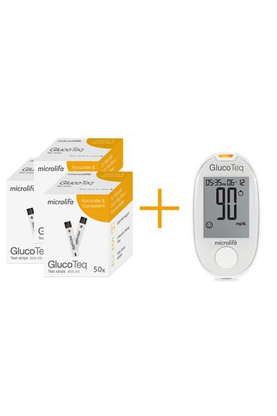 Microlife Promo Package 3 Boxes of Microlife Tests + Microlife GlucoTeq Glucometer