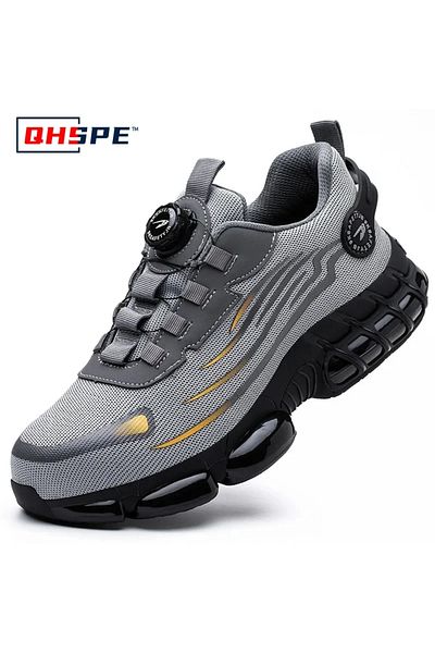 Choice 44 C-Grey Rotating Button New Safety Shoes Men Anti-smash Anti-puncture Work Shoes Fashion Men Sport