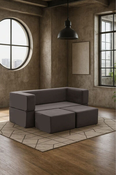 MODAMED Twisto Açılır Kanepe Yatak Olan Rahat, Aktivite Koltuğu, Puf, Berjer, Yıkanabilir Katlanır Koltuk