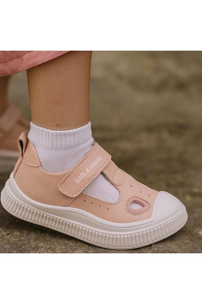 kids A more Joy Baby Girl Genuine Leather Anatomical Powder Pink Casual Shoes