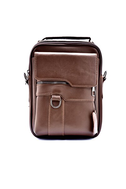 CüzCan Wiexer Brown Genuine Leather Men's Hand and Shoulder Bag (with Adjustable Shoulder Strap)