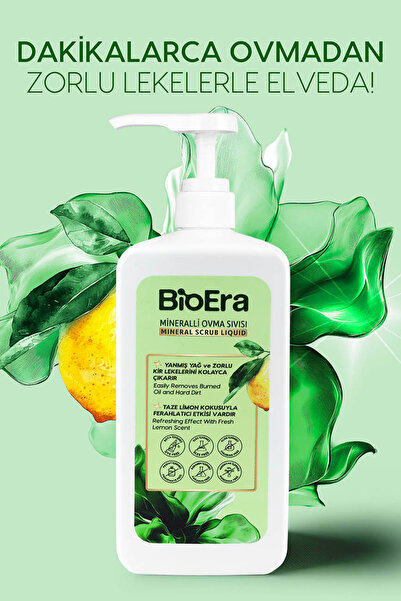 BioEra Limon Kokulu Yüzey Zorlu Kir Temizleyici Mineralli Krem, Ovma Sıvısı 7...