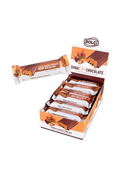 Bolçi DUBAİ ÇİKOLATASI FINDIKLI KADAYIF DOLGULU SÜTLÜ ÇİKOLATA 30 g x 24 adet