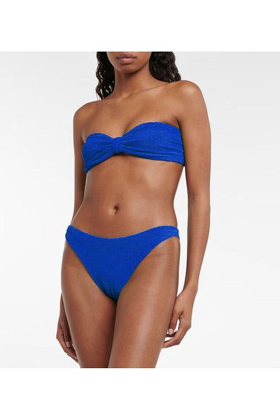 DEEP BEACH Strapless Textured Fabric Bikini Suit