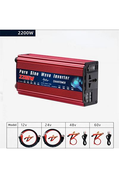 CHANTOWER 220v 50hz 24v Universal 2200w Pure Sine Wave Inverter 12v 220v 24v 110v 1000w 2000w 3000w 4000w 5000