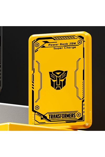 transformers بنك الطاقة TF-D02 بسعة 10000 مللي أمبير/ساعة - شحن سريع مع Type-C ولاسلكي، أقصى خرج للشحن 0 وات