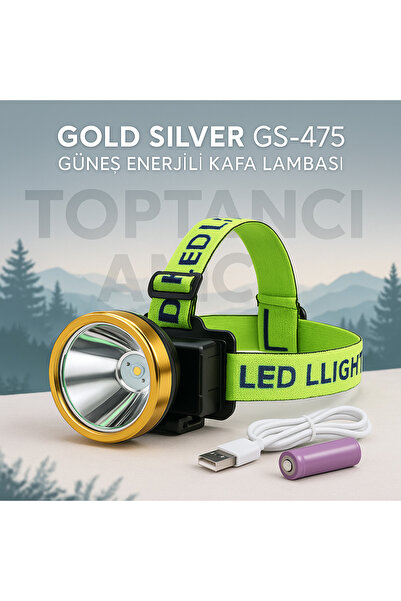 Toptancı Amca Kafa Feneri Dağcı,balıkçı Uzun Menzilli Kafa Lambası Gold Silve...