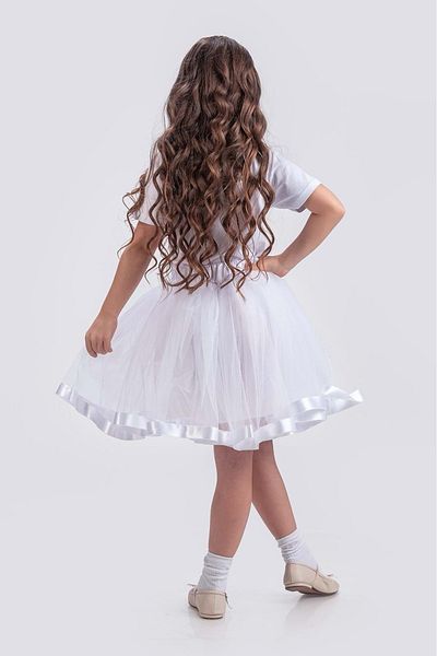 Mnk Baby&Kids Fusta Tutu pentru Fata cu Panglici din Satin M00728 ALB