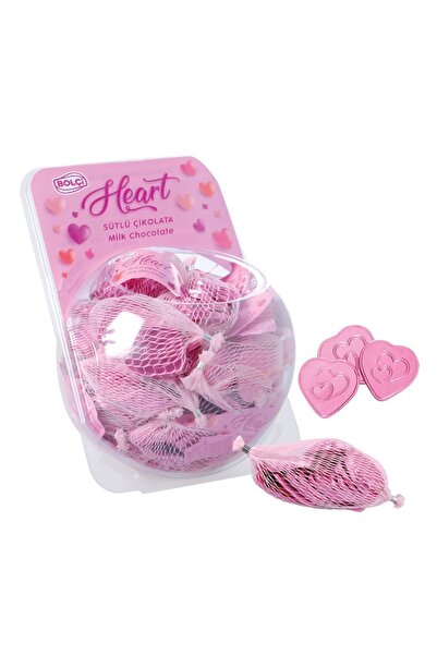 Bolçi SÜTLÜ KALP ÇİKOLATA PEMBE 63 GR FİLE x 5 adet