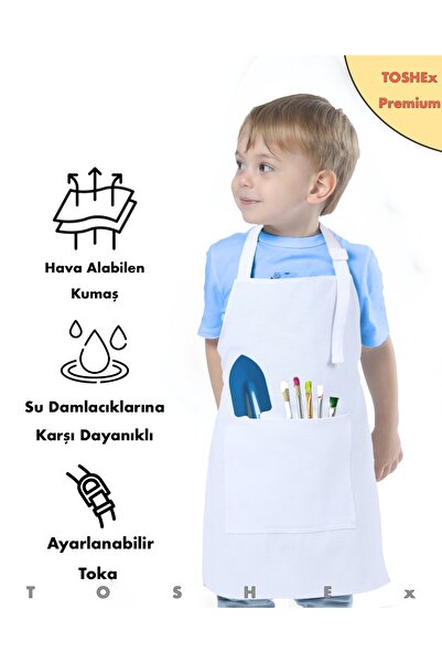 TOSHEX Çocuk Mutfak Önlüğü, Suya Dayanıklı Etkinlik Önlüğü 6-12 Yaş Aktivite ...