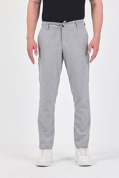 TheSeason Ανδρικό παντελόνι Chino με ελαστική εφαρμογή σε γκρι ανοιχτό γκρι Lycra