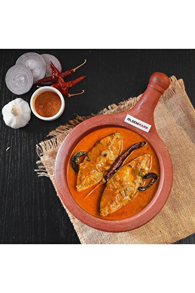 Olsenmark 19cm Clay Fry Pan – Deep Design Eco Friendly Even Heat Cooking Ideal For Frying Steaming Meals