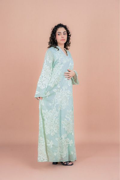 IKKXA Floral Embroidered Jalabiya