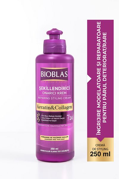 Bioblas 7 24 Styling Hair Treatment Cream Defined Curls Wavy and Curly Hair 250ml